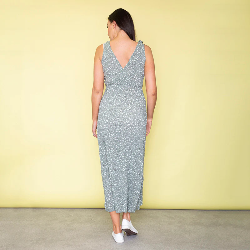 Georgia Bow Tie Midi Dress (Sage) - Image 2