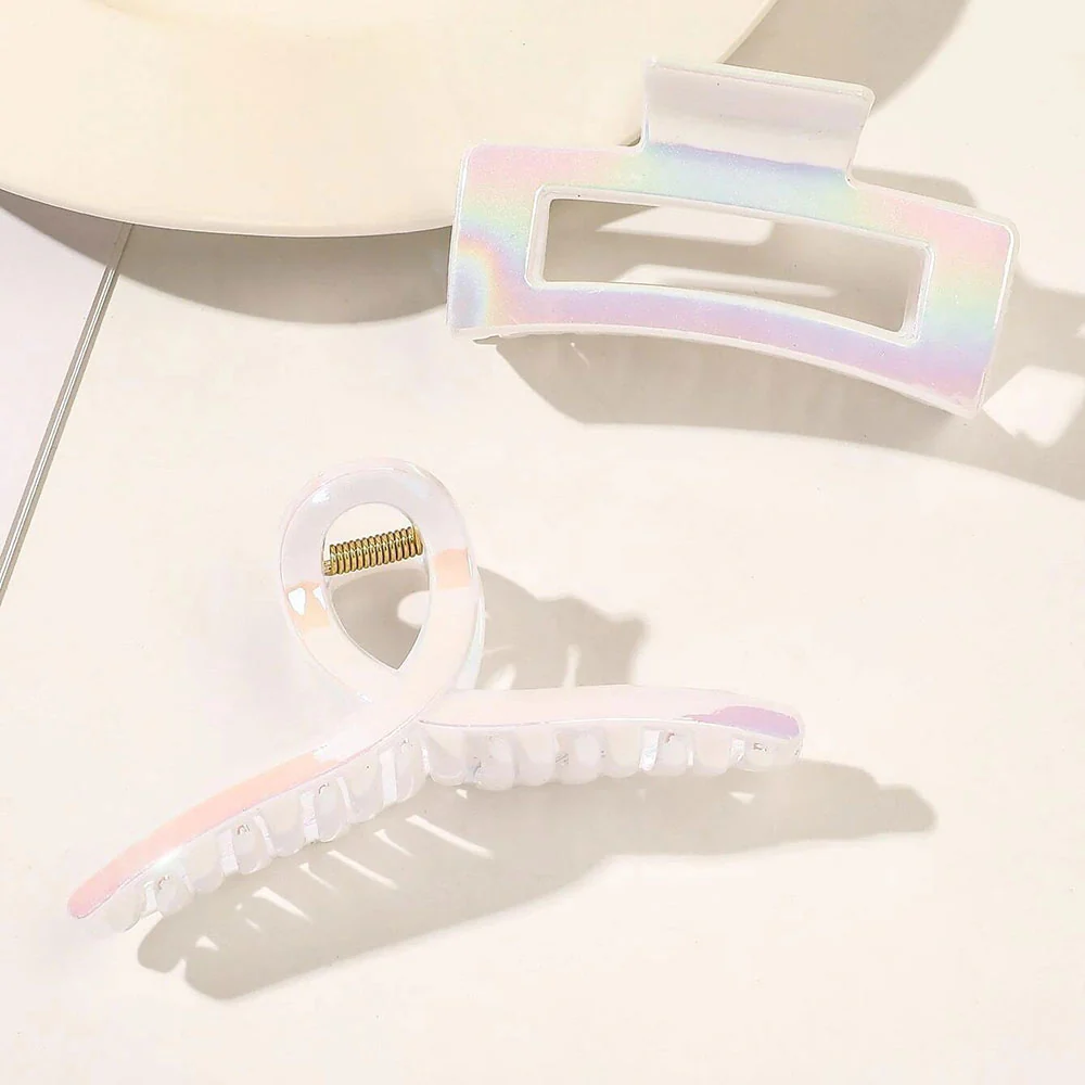 2pcs Holographic Hair Claw (Multicolor)