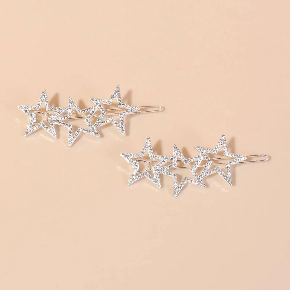 2pcs Star Hair Clip (Silver)j