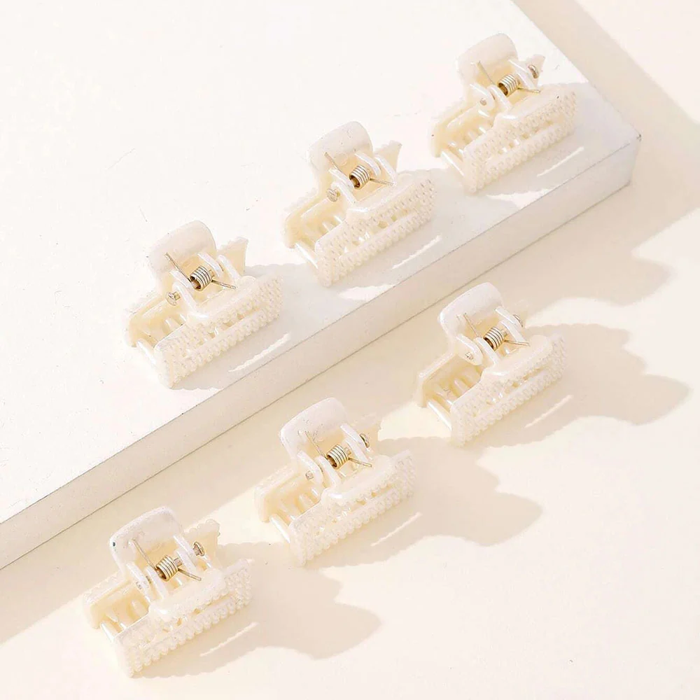 Mini 6pcs Pearl Hair Claw (Beige)