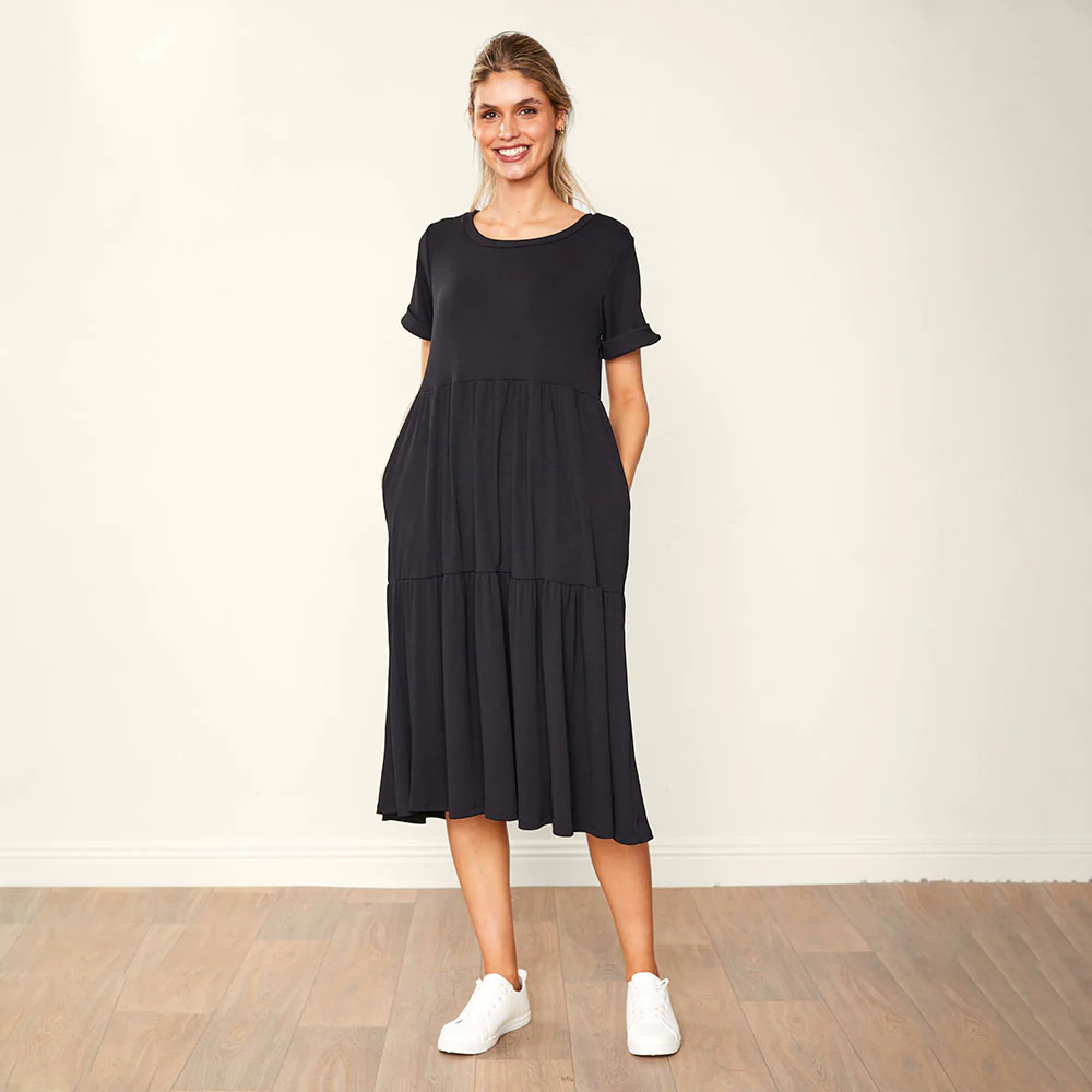 Aida Dress Black & Blue (2 for €66) - Image 2
