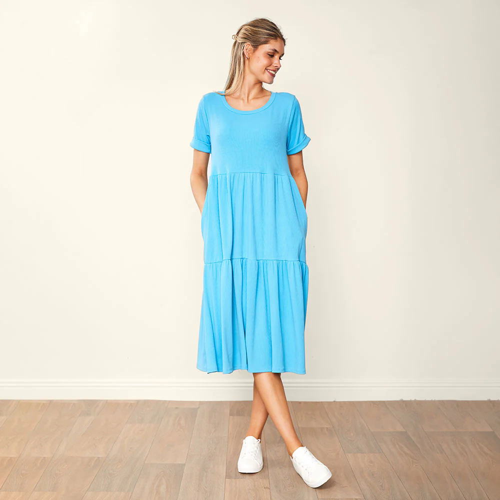 Aida Dress (Blue) - Image 3