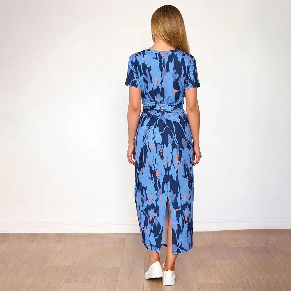 Alana Dress  (Navy/Orange Abstract) & (Blue/Wine Abstract) for €104.00 - Image 6