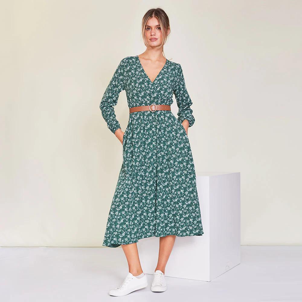 Alanna Dress (Green) - Image 7