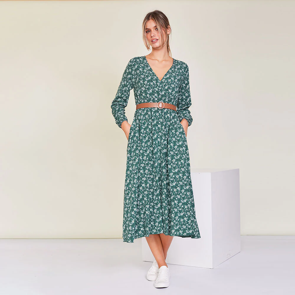 Alanna Dress (Green) - Image 9