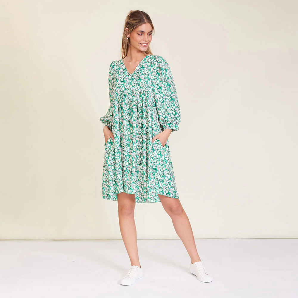 Alyssa Dress (Green Floral) - Image 5