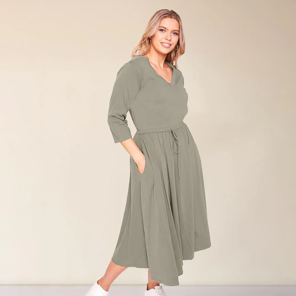 Ava Dress (Khaki) - Image 5