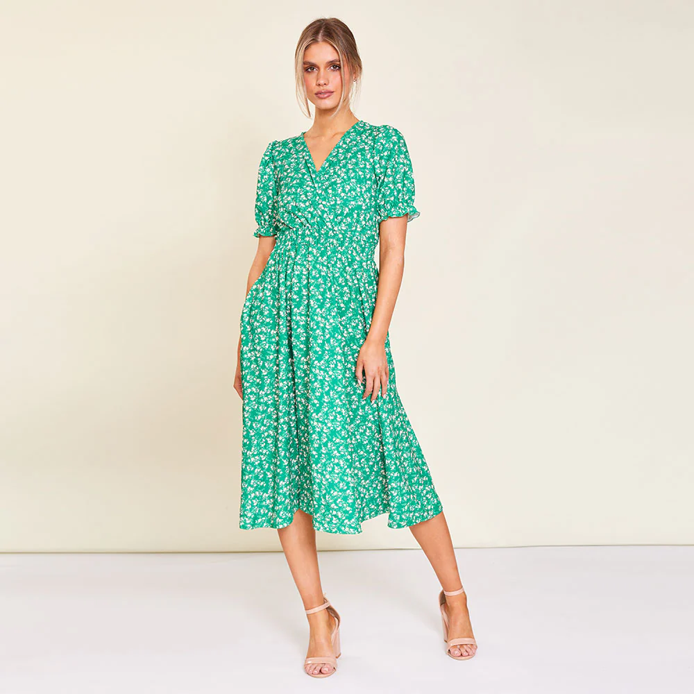 Belle Dress (Green Floral) - Image 12