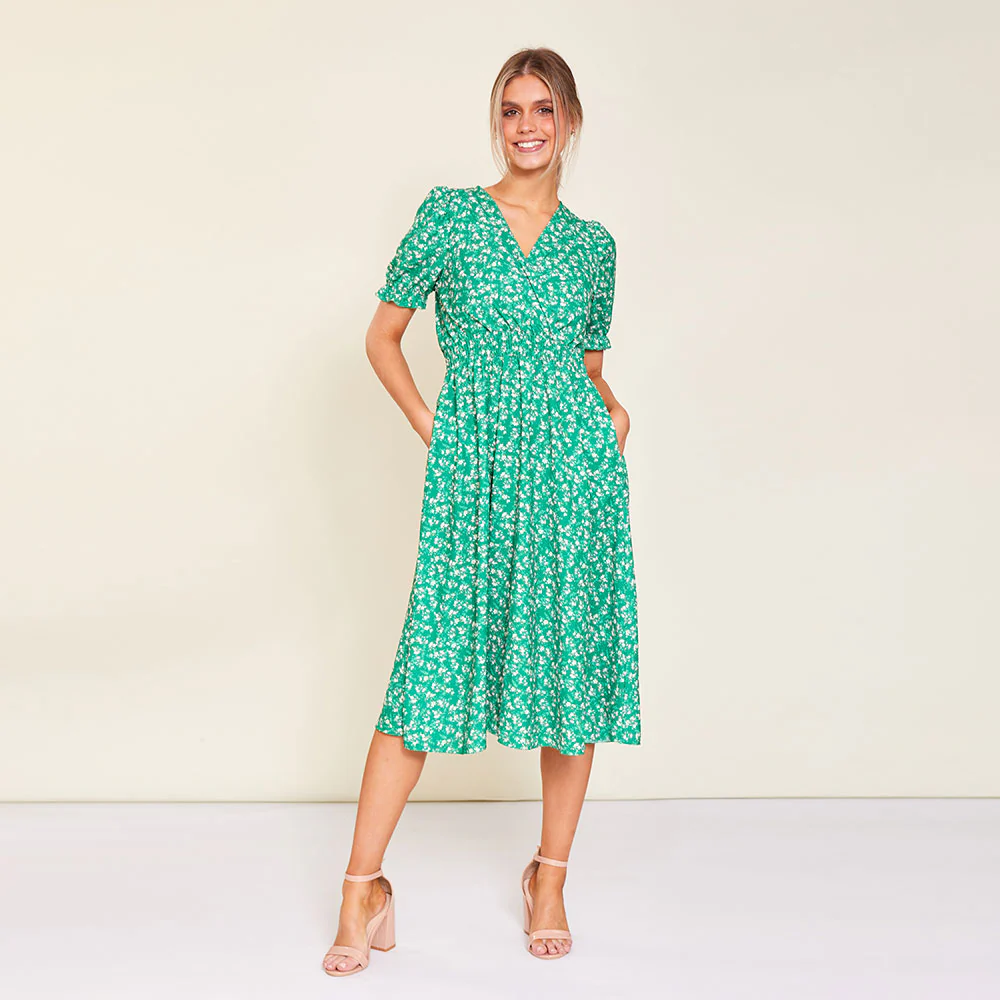 Belle Dress (Green Floral) - Image 15