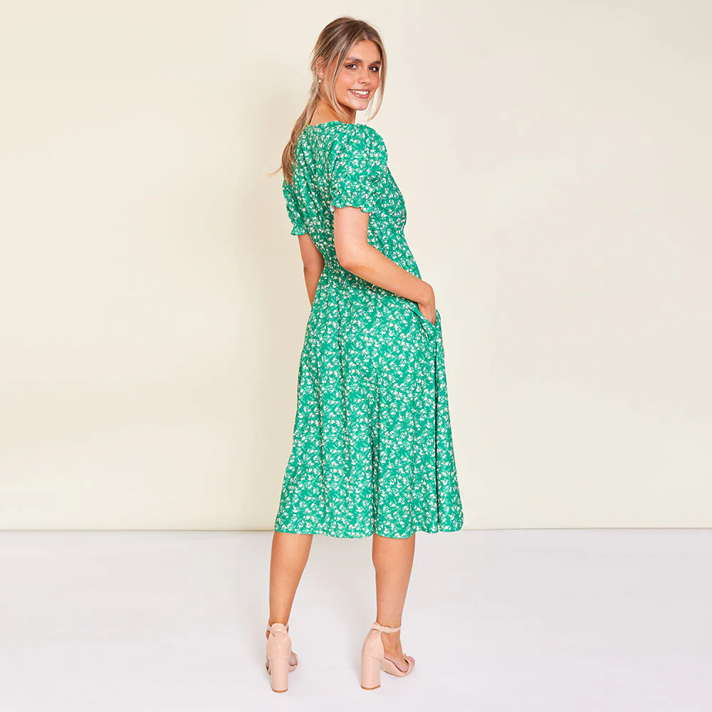 Belle Dress (Green Floral) - Image 18