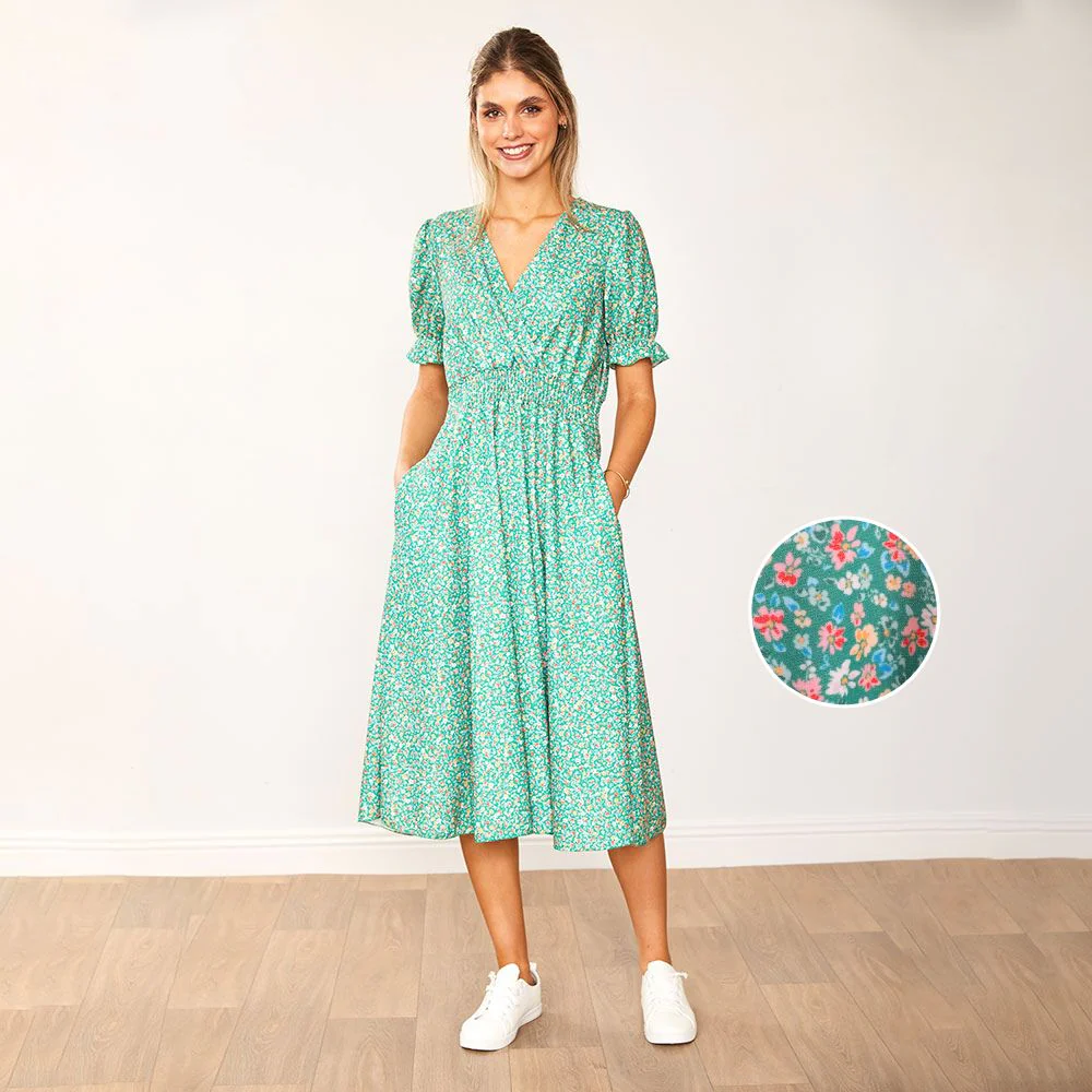 Belle Dress (Green Floral) - Image 20