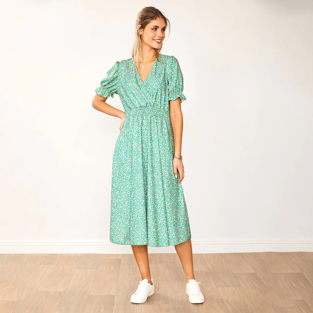 Belle Dress (Green Floral) - Image 7