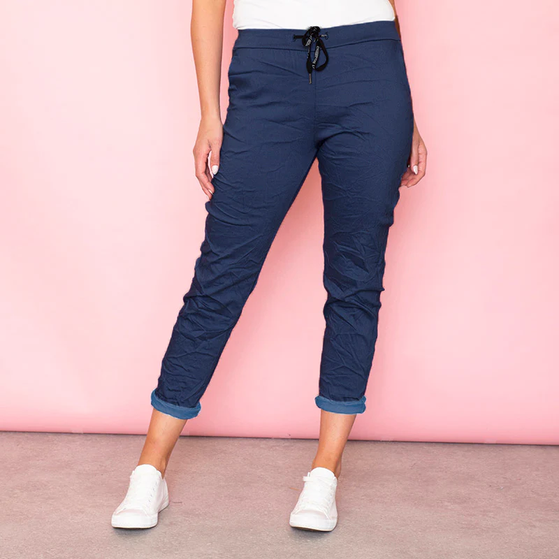 Billie Crinkle Jogger (Dark Blue) - Image 4