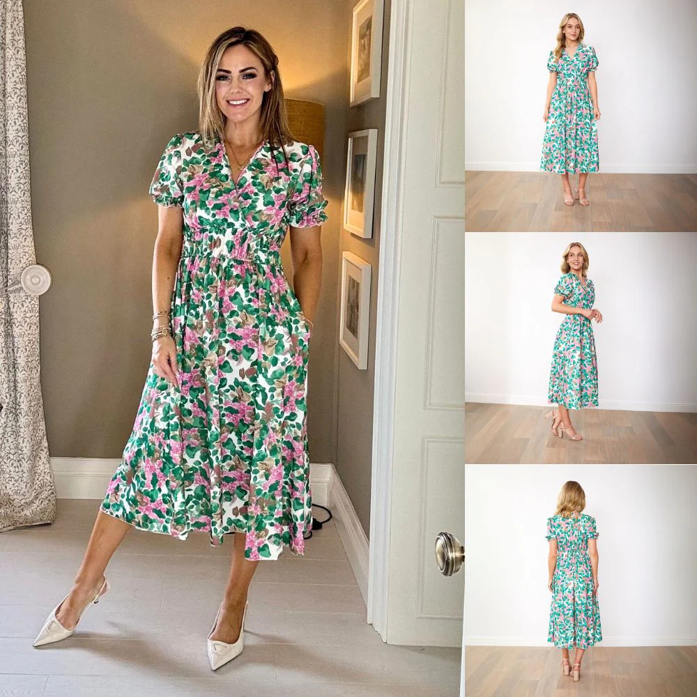 Bonnie Dress (Green Floral) - Image 17