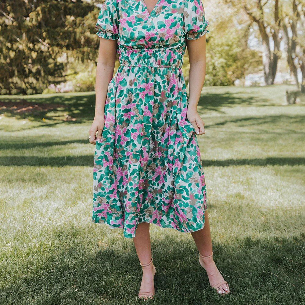 Bonnie Dress (Green Floral) - Image 3