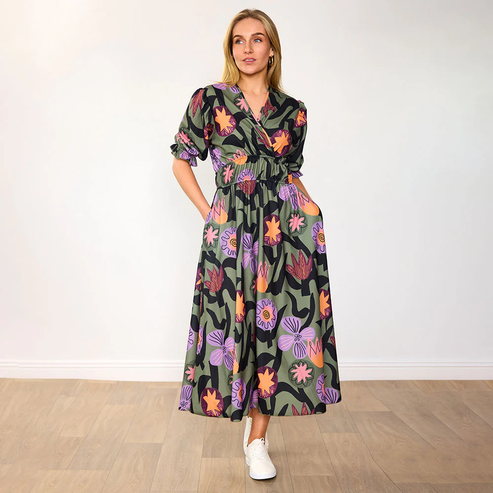 Bonnie Dress (Olive Bloom) - Image 2