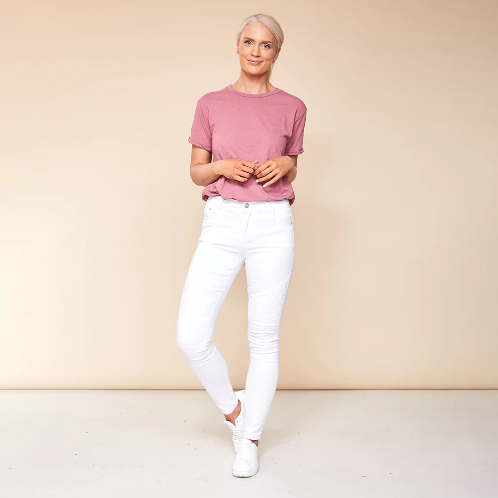 Cameron Biker Trousers (White) - Image 3