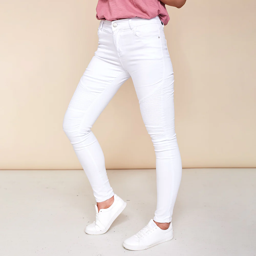 Cameron Biker Trousers (White) - Image 7