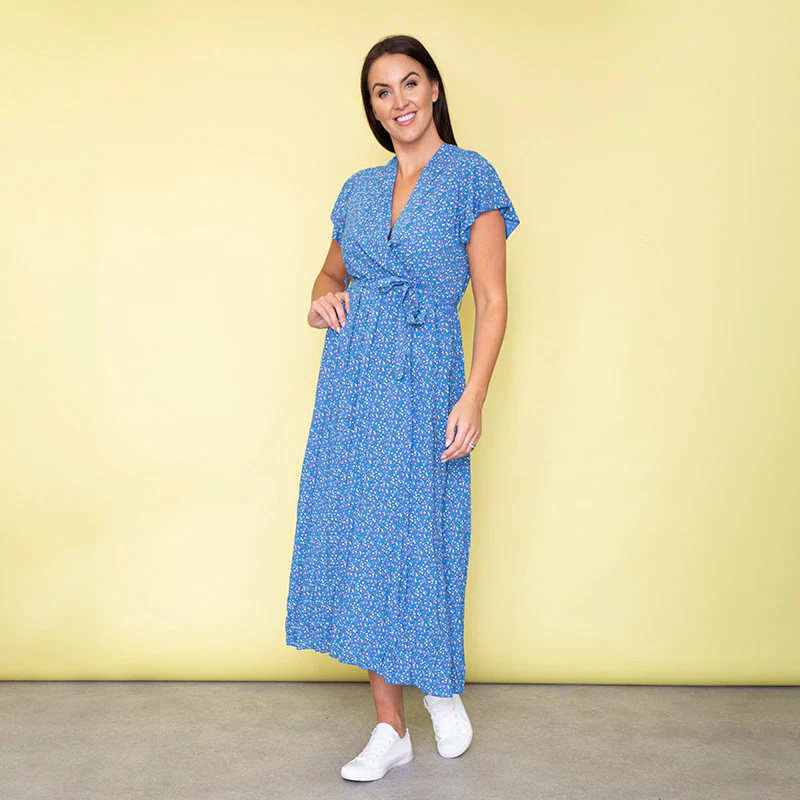 Carmen Floral Midi Dress (Cobalt) - Image 5