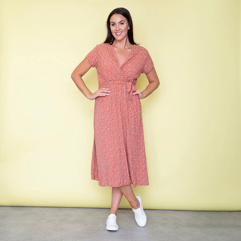 Carmen Floral Midi Dress (Strawberry)