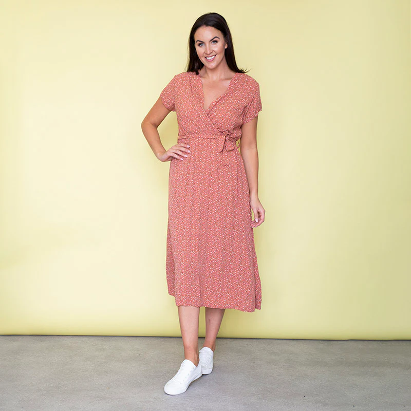 Carmen Floral Midi Dress (Strawberry) - Image 5