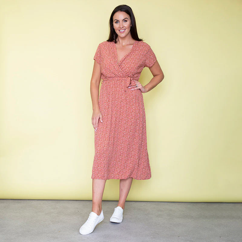 Carmen Floral Midi Dress (Strawberry) - Image 6