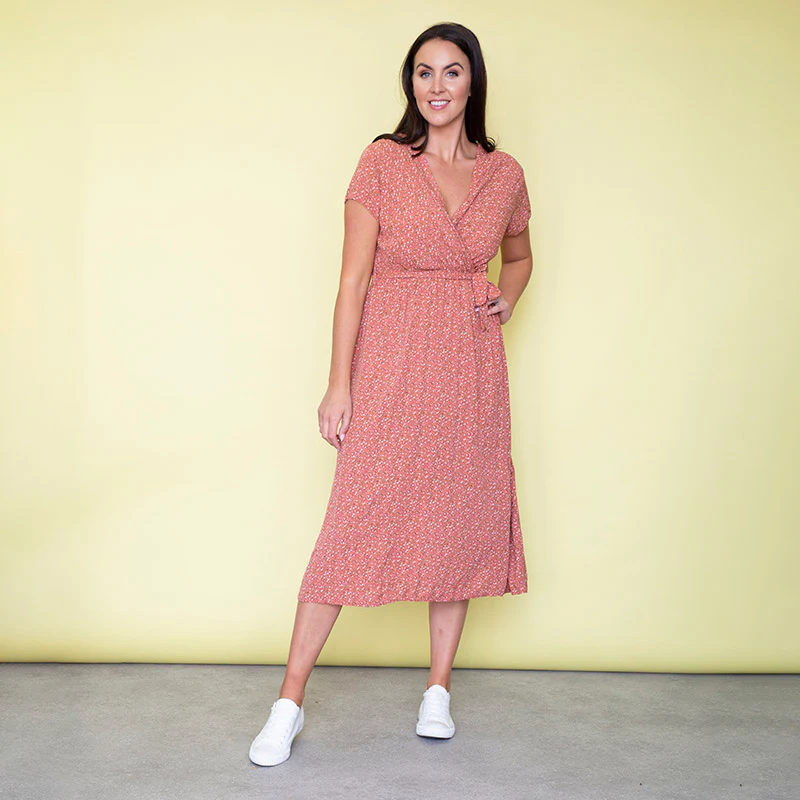 Carmen Floral Midi Dress (Strawberry) - Image 7