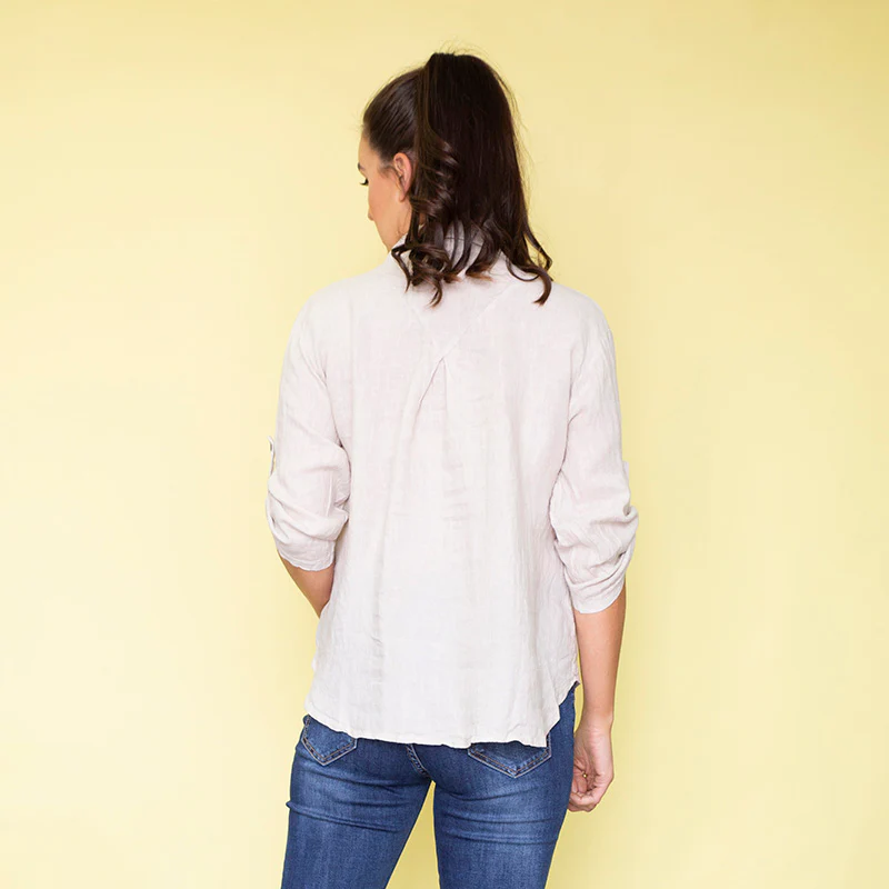 Carrie Cotton Shirt (Dove Grey) - Image 3
