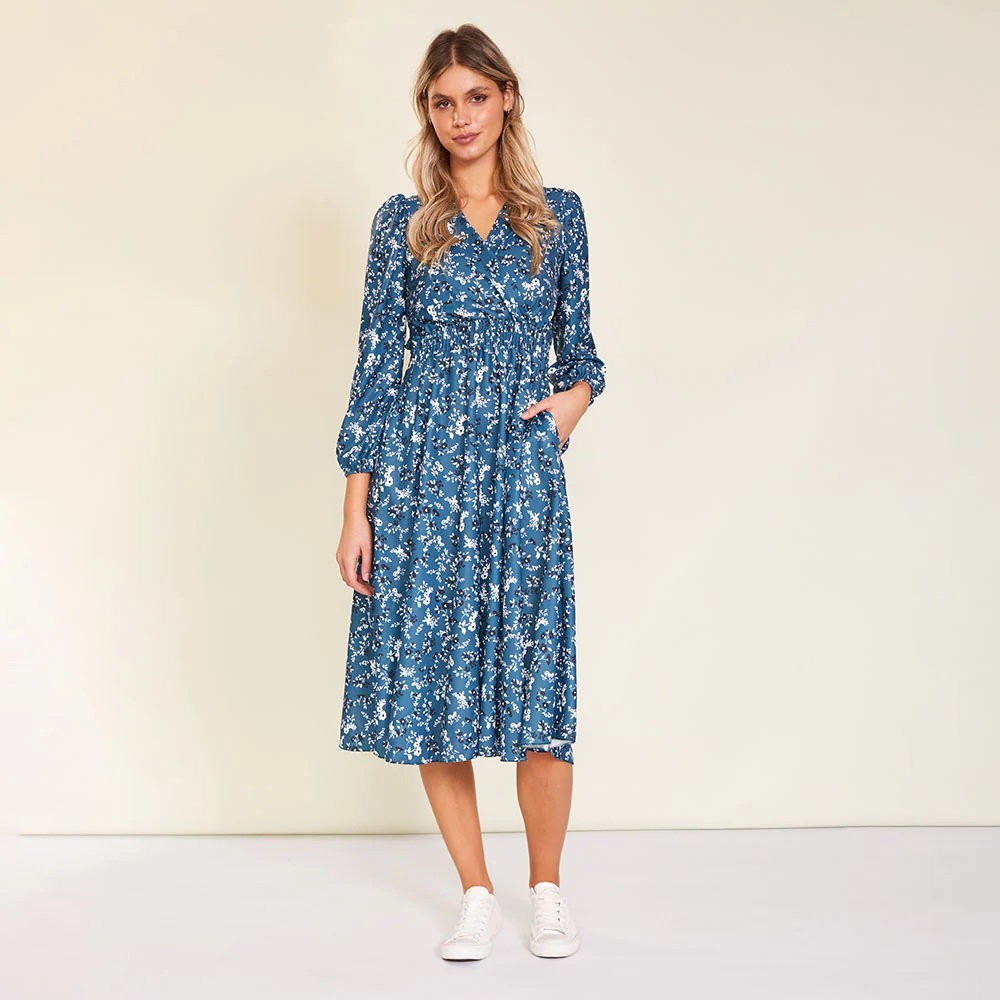Carrie Dress (Floral Teal) - Image 10