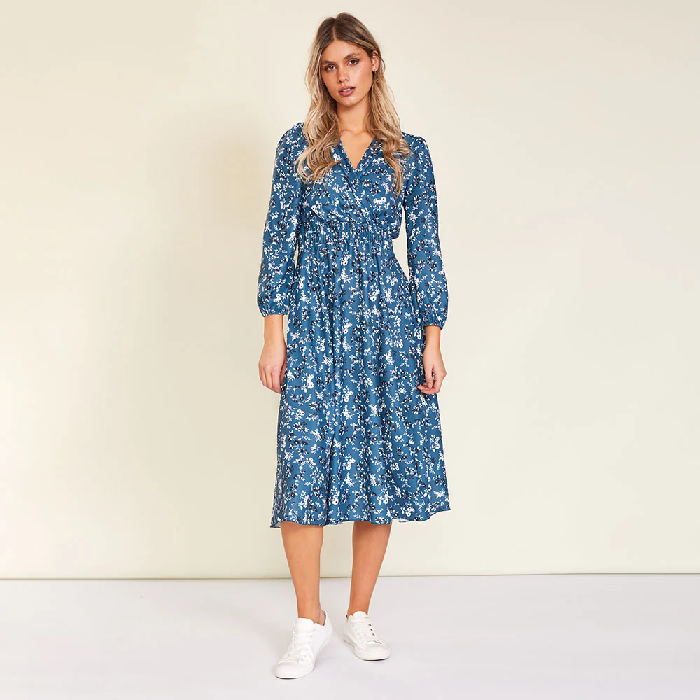 Carrie Dress (Floral Teal) - Image 3
