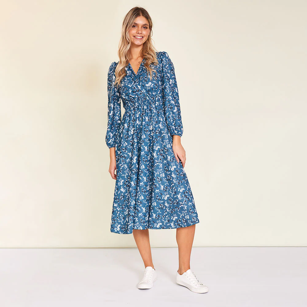 Carrie Dress (Floral Teal) - Image 4