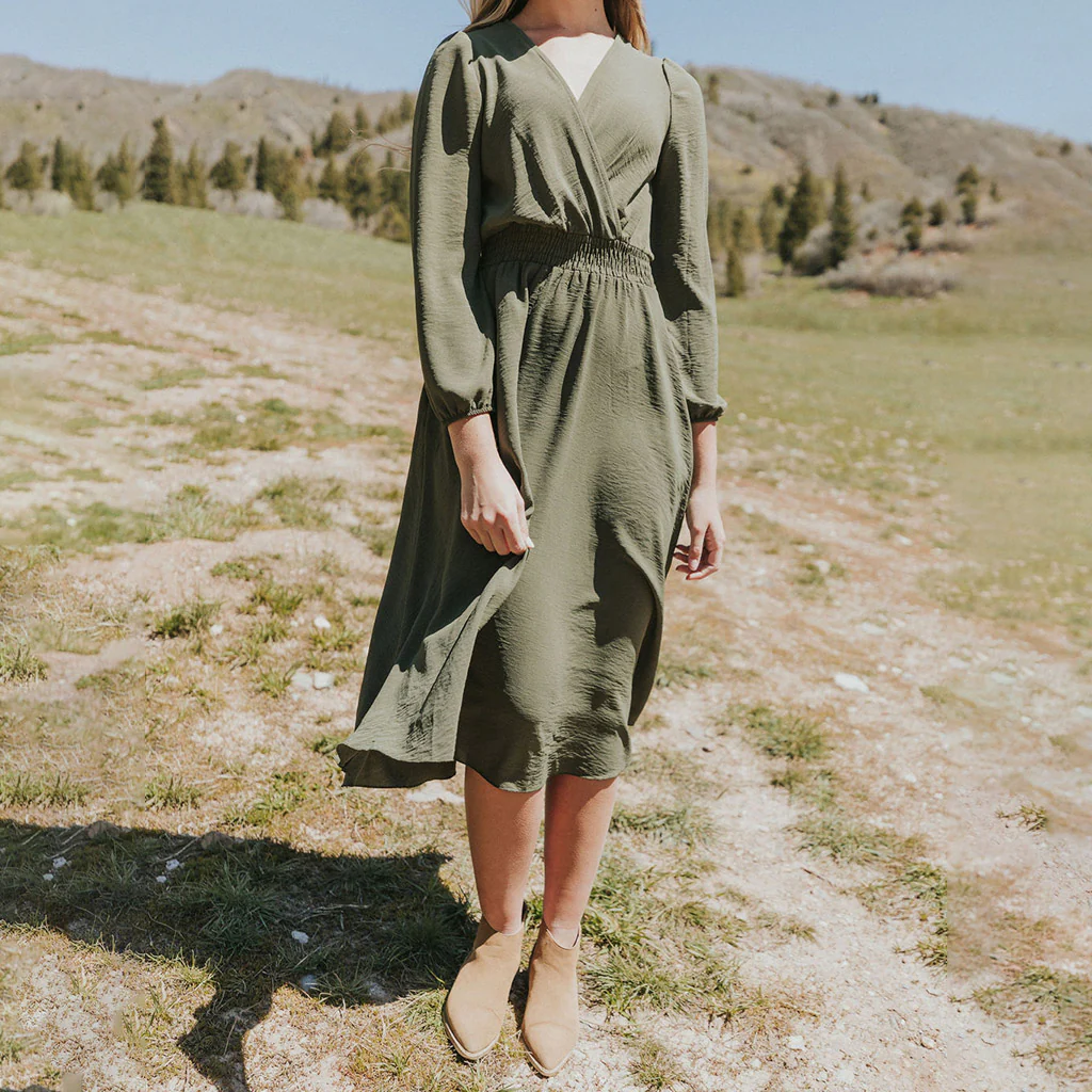 Carrie Dress (Khaki) - Image 6