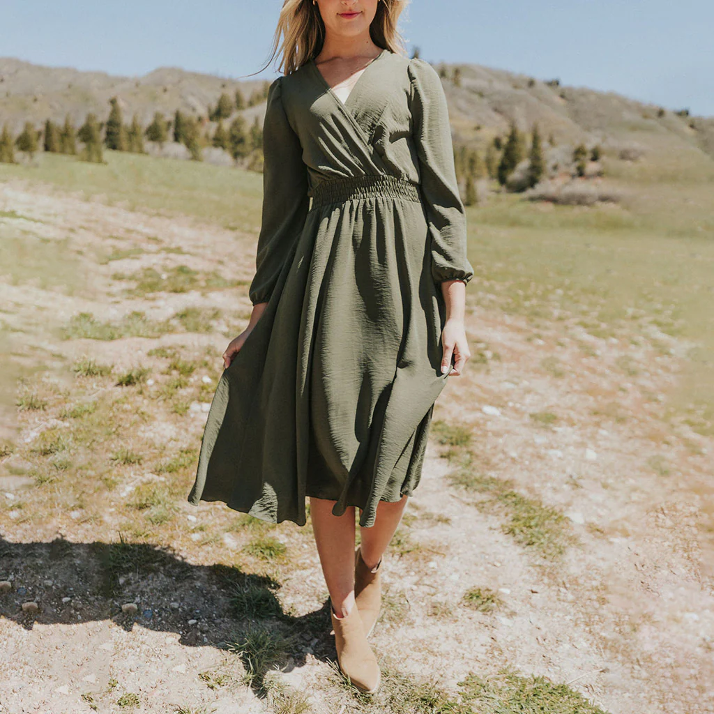 Carrie Dress (Khaki) - Image 8