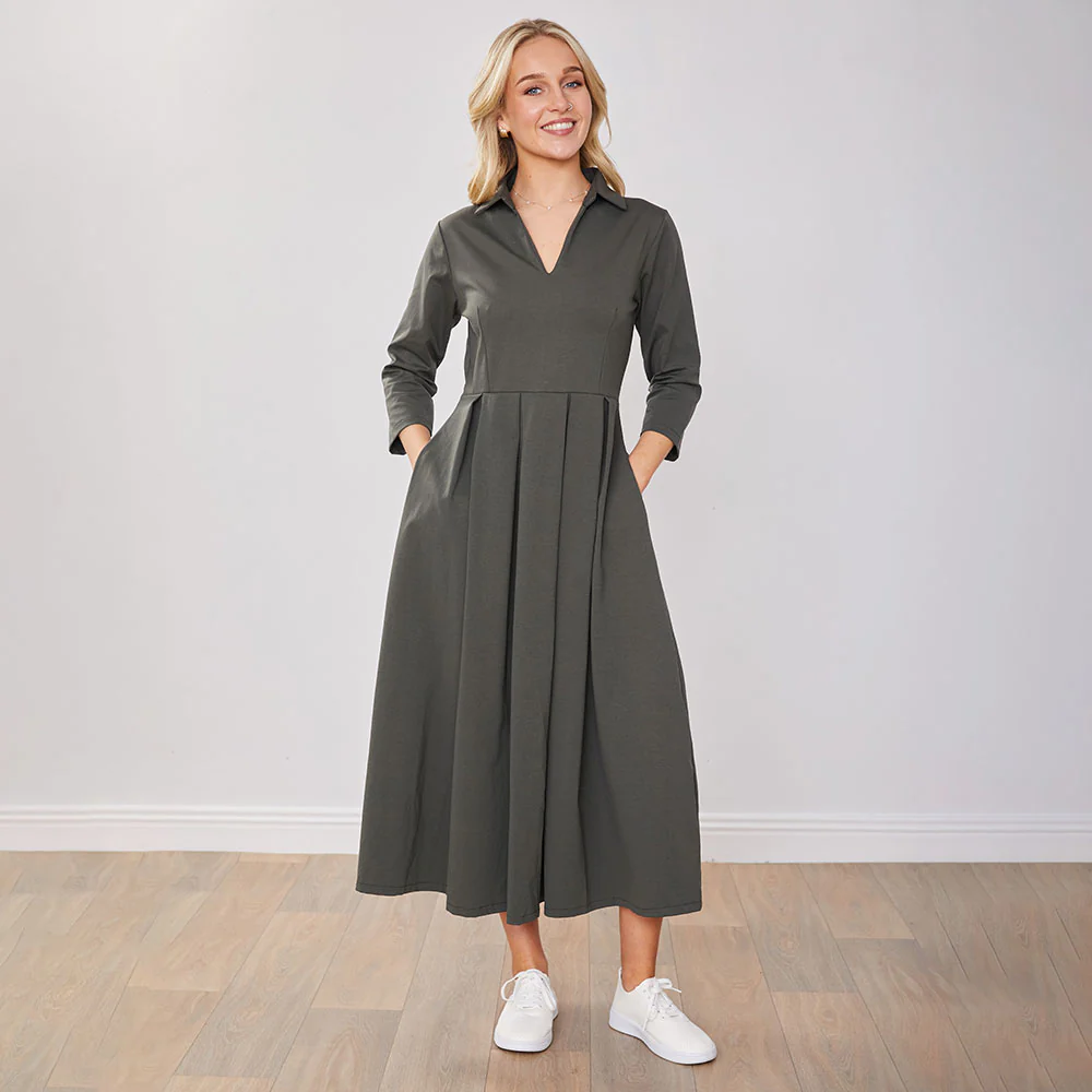 Cassie Dress (Khaki) - Image 10
