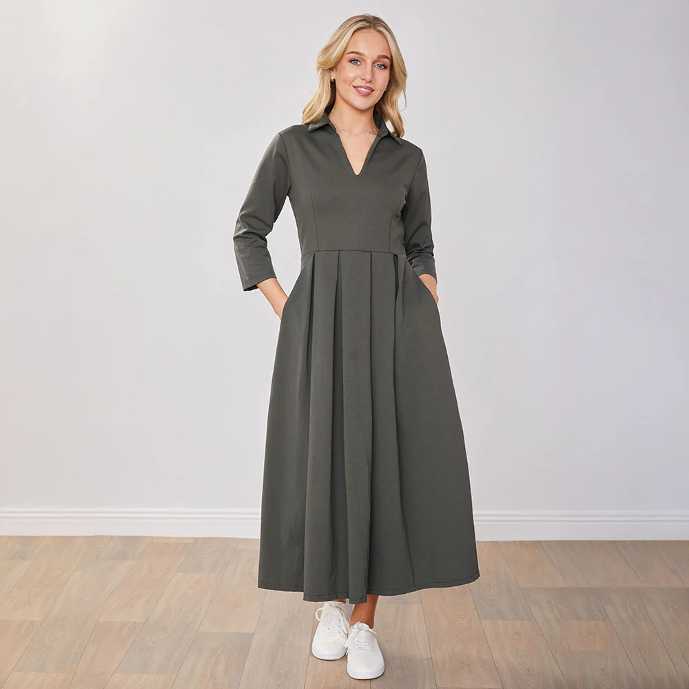 Cassie Dress (Khaki) - Image 11