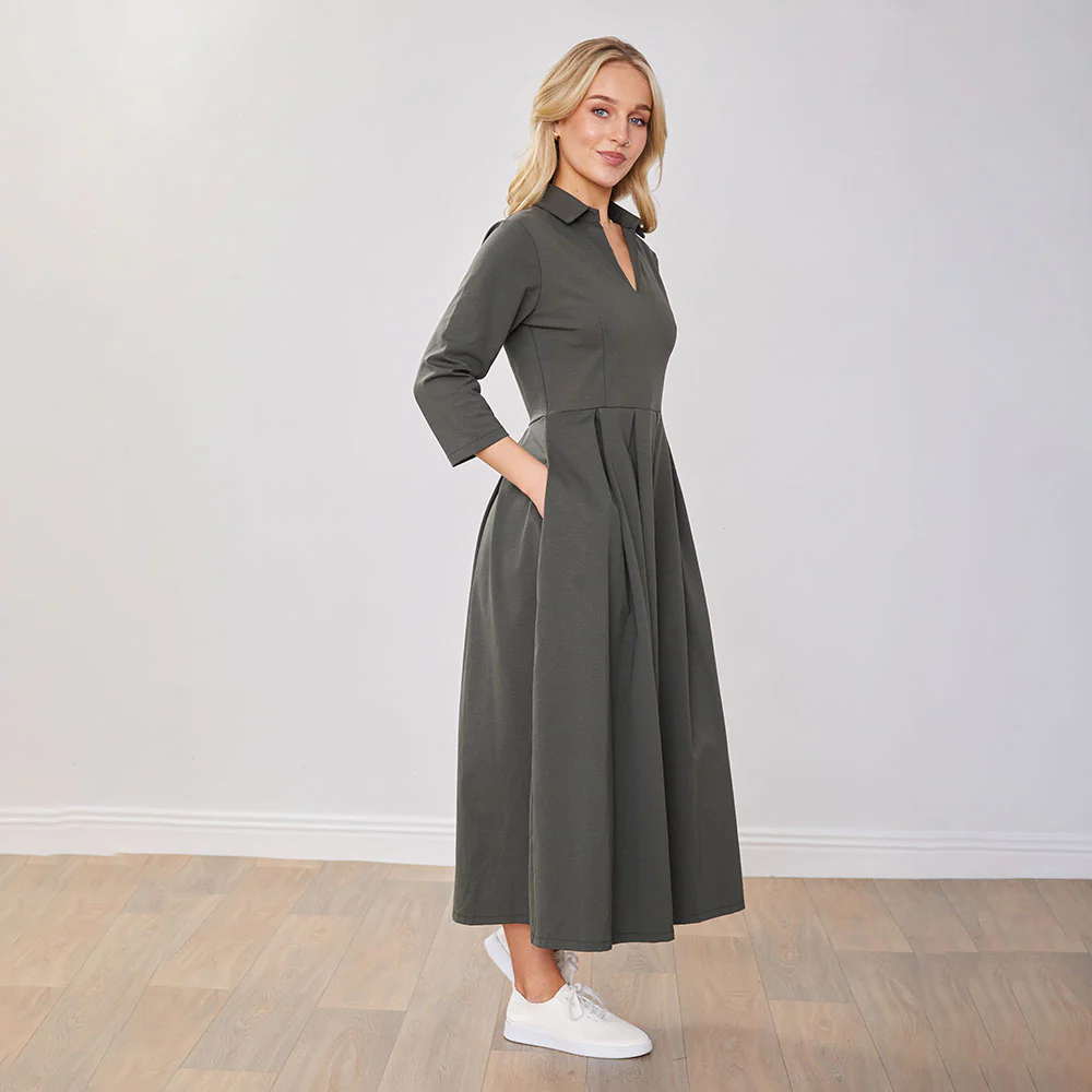 Cassie Dress (Khaki) - Image 16