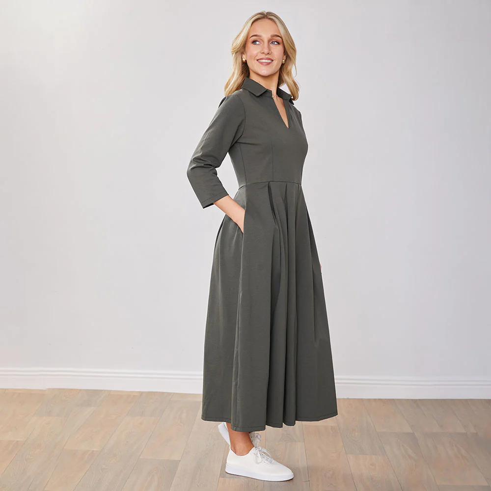 Cassie Dress (Khaki) - Image 17