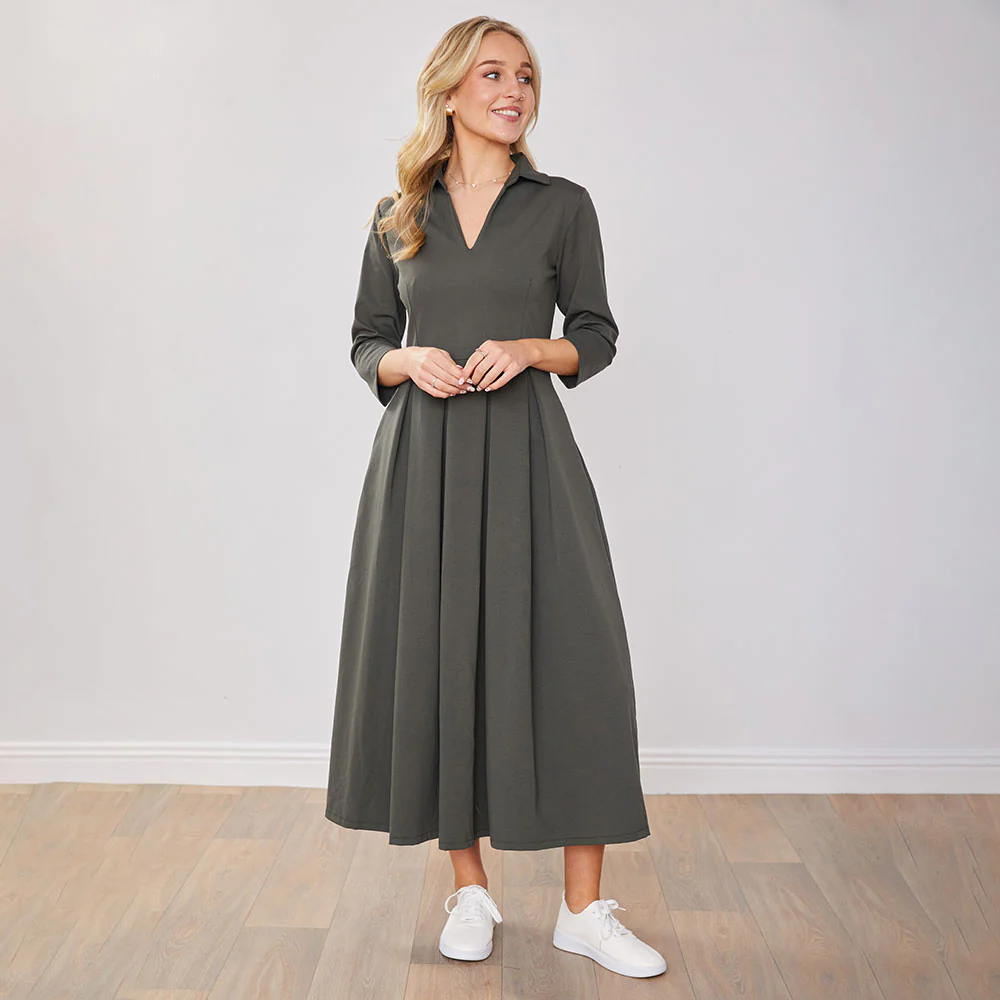 Cassie Dress (Khaki) - Image 3