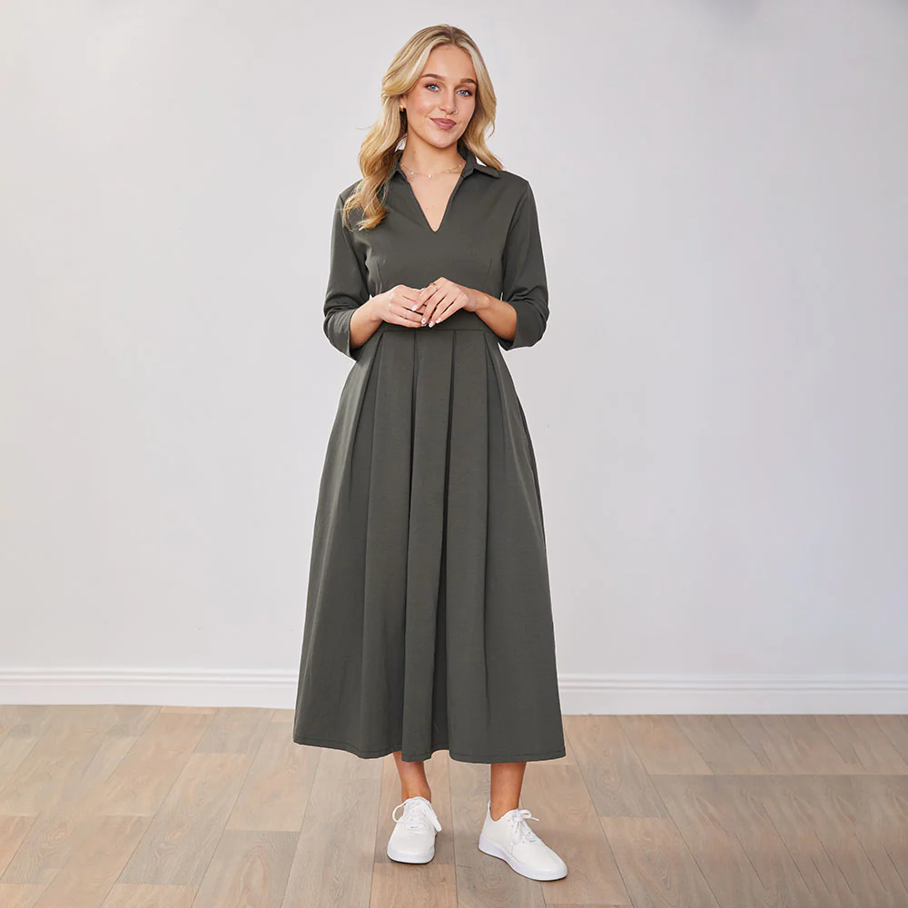Cassie Dress (Khaki) - Image 5