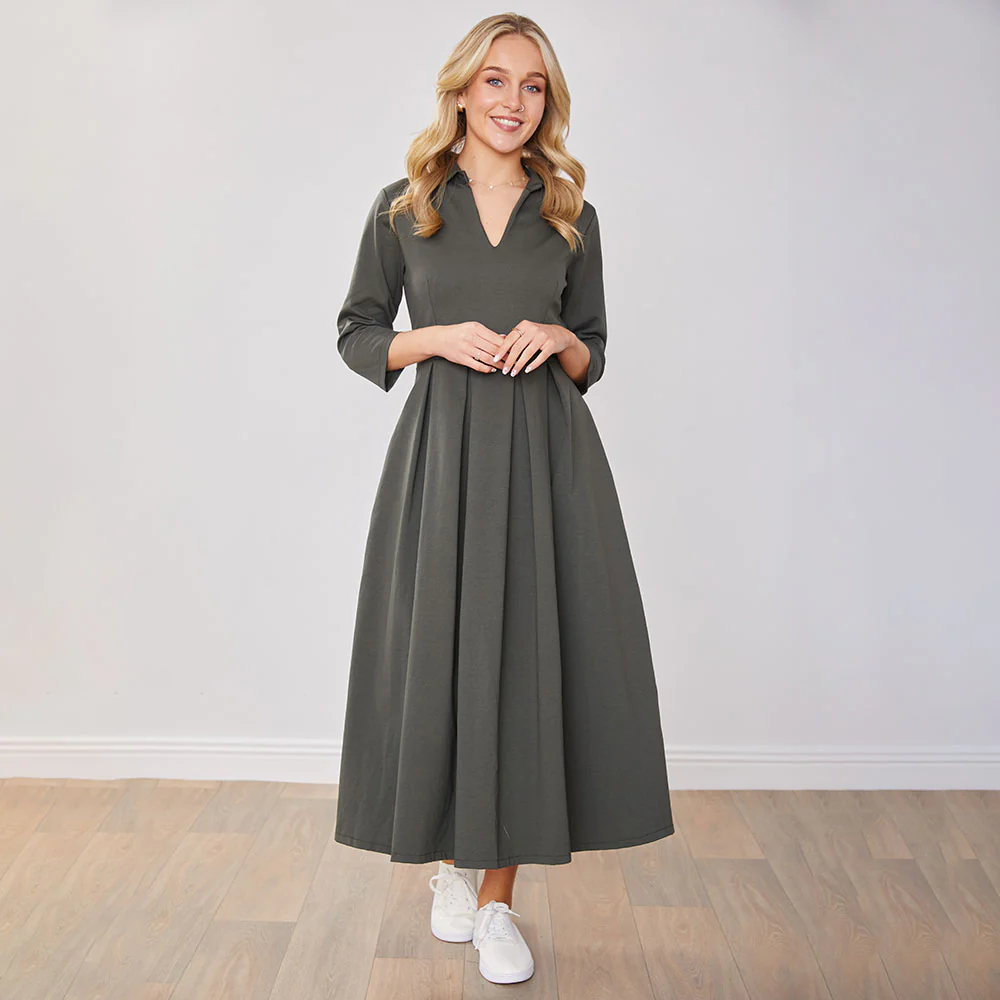 Cassie Dress (Khaki) - Image 6