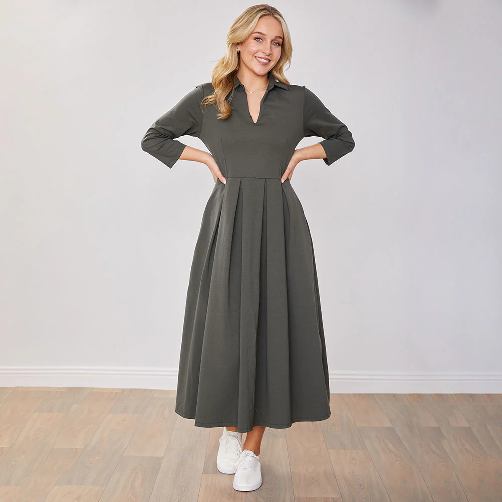 Cassie Dress (Khaki) - Image 7