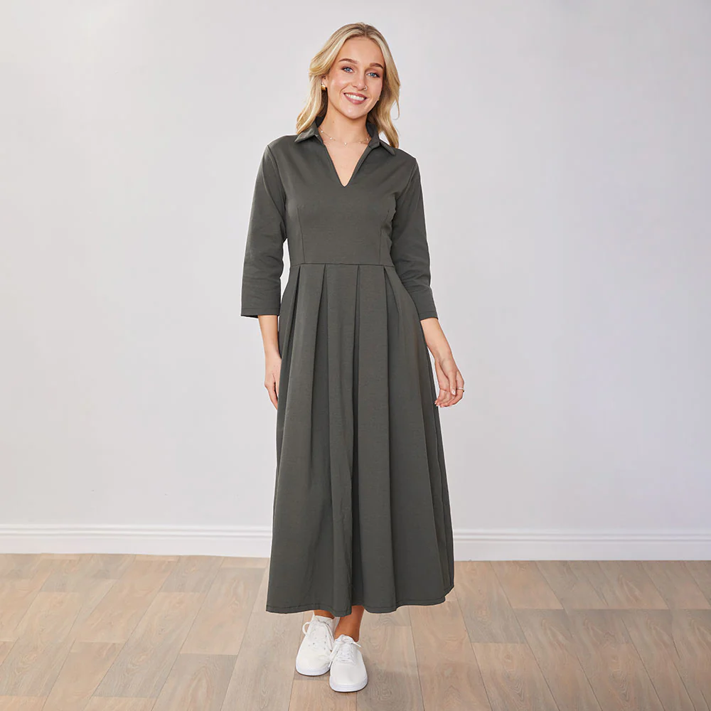Cassie Dress (Khaki) - Image 9