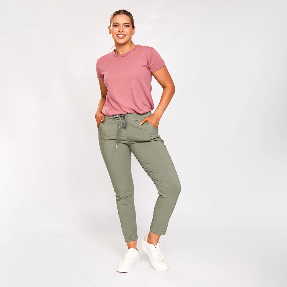 Charlie Relaxed Stretch Jogger (Khaki) - Image 2