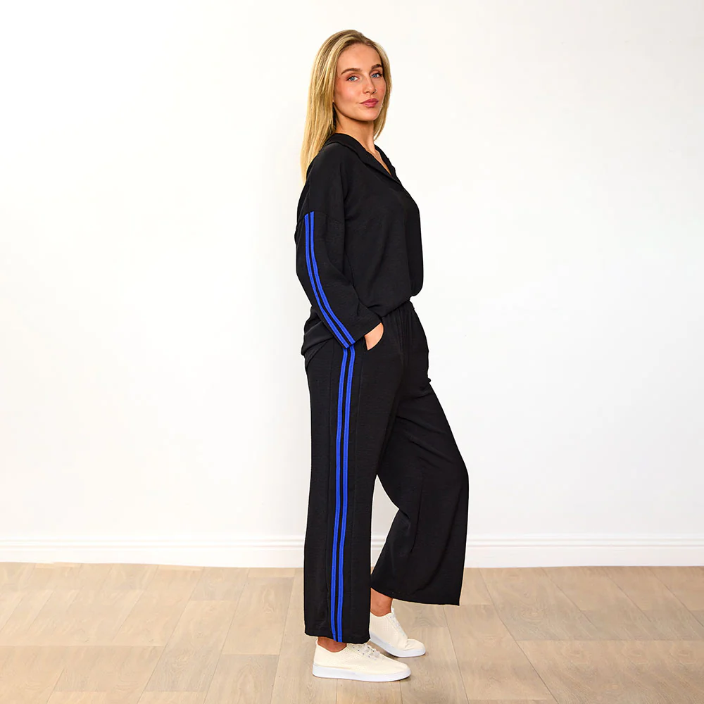 Clara Co-Ord (Black/Cobalt Stripe) - Image 4