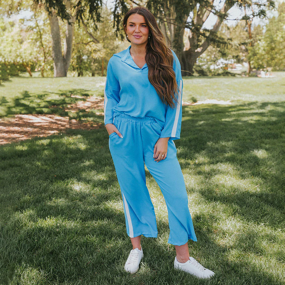 Clara Co-Ord (Blue & White) - Image 4