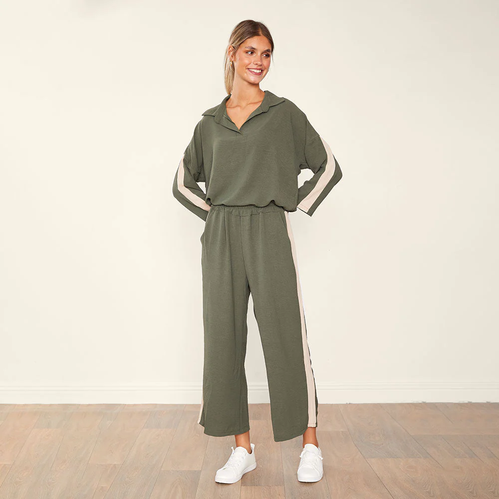 Clara Co-Ord (Khaki & Cream) - Image 6