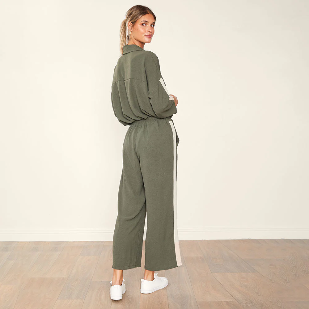 Clara Co-Ord (Khaki & Cream) - Image 8