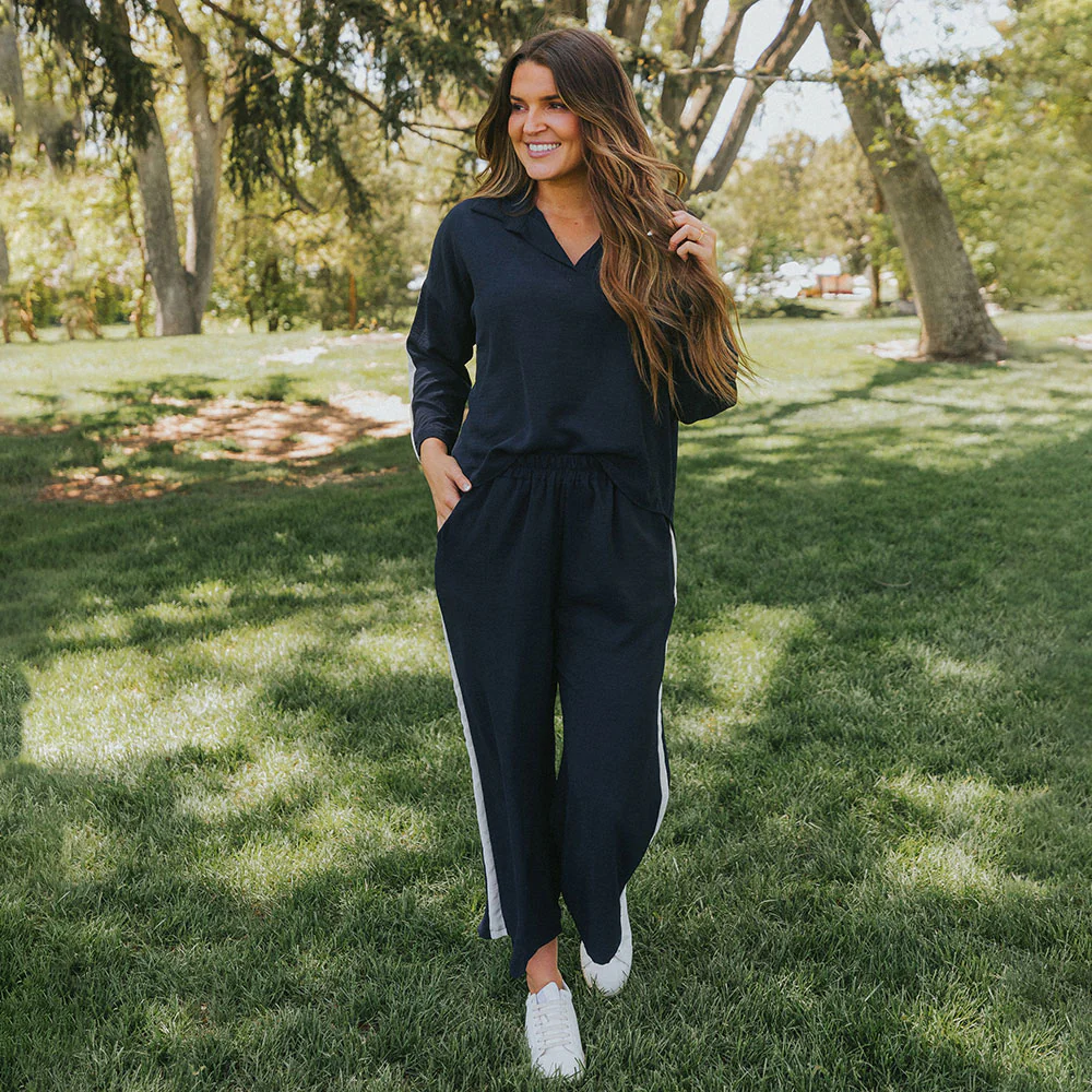 Clara Co-Ord (Navy & Cream) - Image 3