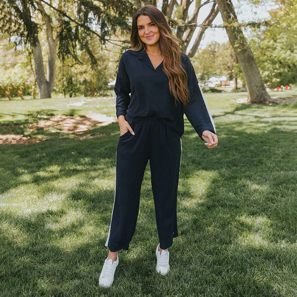 Clara Co-Ord (Navy & Cream) - Image 5