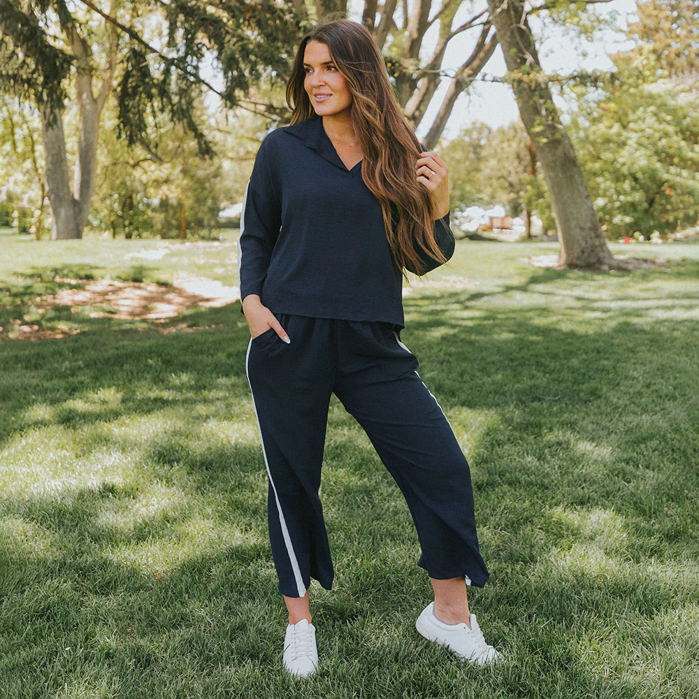 Clara Co-Ord (Navy & Cream) - Image 7